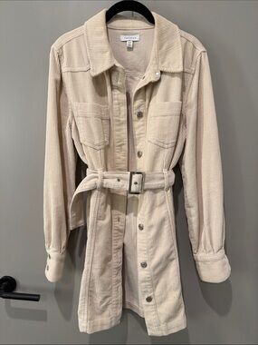 Topshop Beige Corduroy Belted Jacket/Top